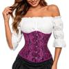 Kranchungel Corset Tops for Women: Gothic Corset Steampunk Renaissance Bustier for Halloween Costume Party, Club, Festival Outfits Adjustable Lace-Up Boned Waist Cincher 4X-Large Black Rose view 1