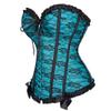 Kranchungel Vampire Corset Tops for Women: Lace Corset Floral Bustier Gothic Burlesque Showgirl Costumes for Cosplay Lovers 6X-Large Sea Blue view 2