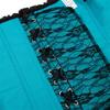 Kranchungel Vampire Corset Tops for Women: Lace Corset Floral Bustier Gothic Burlesque Showgirl Costumes for Cosplay Lovers 6X-Large Sea Blue view 4