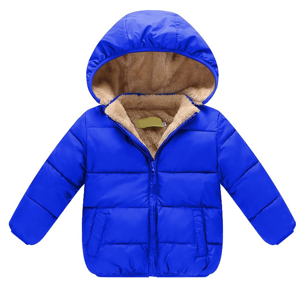 EISHOW 1-6 Years Baby Winter Coats Toddler Baby Removable Hooded Down Jacket Kids Warm Lined Fleece Thicken Coat Outerwear (Royal Blue,4-5T,4 Years,5 Years)