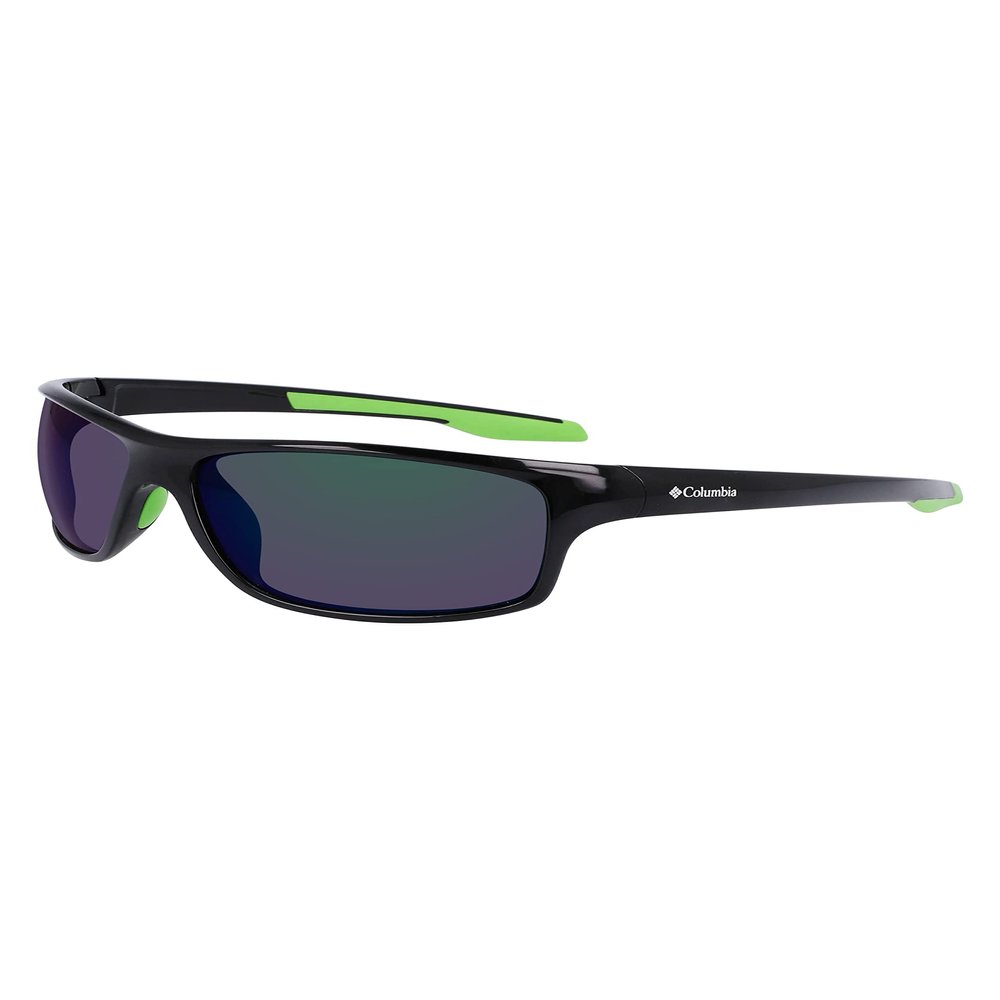 Columbia Men's Sunglasses BURR - Shiny Black & Green with Polarized Green Mirror Lens
