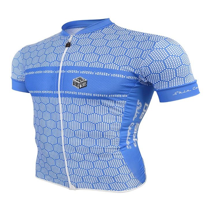 De Soto Skin Cooler Full Zip Tri Top Short Sleeve - FVSC - (Royal Hive, Small)