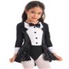 Moggemol Kids Girls Shiny Ballet Dance Dress Tutu Skirted Leotard Modern Jazz Latin Street Dancing Clothes Black,Long Sleeve 6 view 3