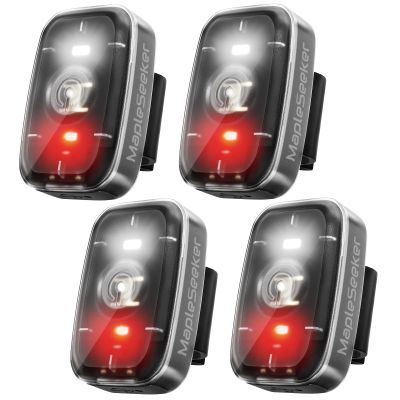 LED Safety Light, Clip On Strobe/Running Lights for Runners, Bike Tail Light with 5 Lighting Modes, High Visibility Accessories for Cycling, Hiking, Dogs and Kids (4-Pack Black)