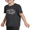 Christmas Shirts Toddler Boy Girls Merry and Bright T-Shirt Christmas Lights Graphic Tees Holiday Tops Dark Grey view 3