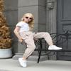 AOWKULAE Big Girls Pants, Drawstring Elastic Waist Lightweight Loose Tapered Cargo Jogger Pants with Multi Pockets for Girl, Beige, 9-10 Years = Tag 150 view 4