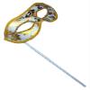 AZYOUNG Men's Masquerade Christmas Halloween Ball Party Half Face Masks on Stick (White) view 1