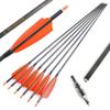 ZSHJGJR 34 Archery Carbon Arrows Hunting Arrows with 4 Turkey Feathers Targeting Practice Arrows Spine 400 for Compound & Recurve & Traditional Bow 6/12pcs (12pcs, Orange) view 1