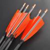 ZSHJGJR 34 Archery Carbon Arrows Hunting Arrows with 4 Turkey Feathers Targeting Practice Arrows Spine 400 for Compound & Recurve & Traditional Bow 6/12pcs (12pcs, Orange) view 2
