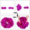 2 Pack Cheerleading Pom Poms with Handle, Metallic Foil Cheer Pom Poms, Cheerleader Pom Poms for Sports Party Dance Team Cheering Squad Spirit Kids Adult, Rose view 4