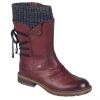 oiangi Womens Mid-calf Snow Boots Fashion Back Strap Woolen Yarn Elastic Round Toe Square Heel Slip-On Boots Winter Outdoor Warm Casual Shoes view 1