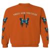 0415. Aesthetics Summer dope Print Blue Butterfly Knife Tattoo Streetwear Graphic Men's Crewneck Sweatshirt (Orange Medium) view 1
