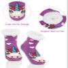 Century Star Slipper Socks for Boys Girls Fuzzy Warm Fleece Lined Socks with Grippers Kids Toddler Cute Animal Christmas Socks Unicorn 6-8 Years view 4