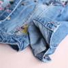 Autumn Girls Denim Jackets Coats Embroidered Flowers Lapel Cowboy Coat Denim Jacket for Baby Girls Floral Jeans Outwear Blue 4T view 2