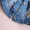 Autumn Girls Denim Jackets Coats Embroidered Flowers Lapel Cowboy Coat Denim Jacket for Baby Girls Floral Jeans Outwear Blue 4T view 3