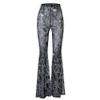 Womens High Waist Rave Mesh Sheer Pants Flared Bell Bottom Pants for Rave Festival Dance Clubwear view 1