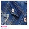 FLZS Spring and Autumn Casual Girls Denim Jackets Star Patchwork Children Jean Coats Wash Distressed Kids Outerwear Blue 10T view 4