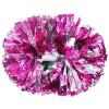 2 Pack Cheerleading Pom Poms with Handle, Metallic Foil Cheer Pom Poms, Cheerleader Pom Poms for Sports Party Dance Team Cheering Squad Spirit Kids Adult, Rose and Silver view 1