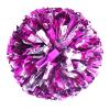 2 Pack Cheerleading Pom Poms with Handle, Metallic Foil Cheer Pom Poms, Cheerleader Pom Poms for Sports Party Dance Team Cheering Squad Spirit Kids Adult, Rose and Silver view 2