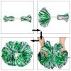 2 Pack Cheerleading Pom Poms with Handle, Metallic Foil Cheer Pom Poms, Cheerleader Pom Poms for Sports Party Dance Team Cheering Squad Spirit Kids Adult, Green and Silver view 3
