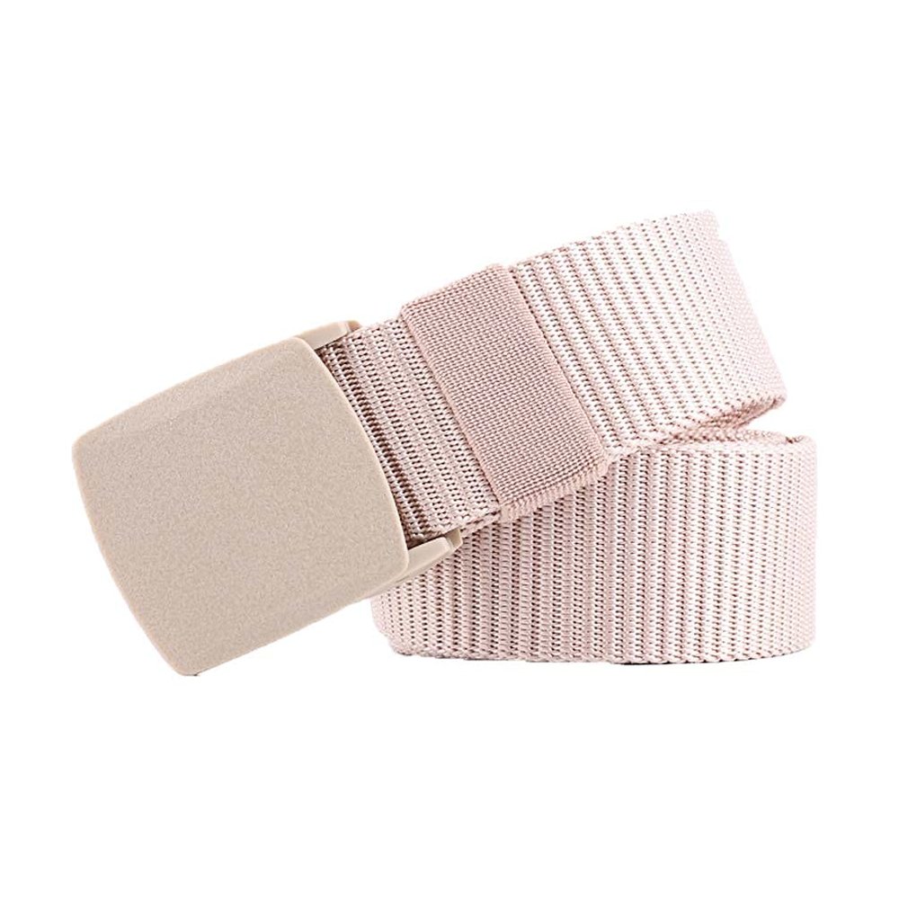Familyhouse Nylon Canvas Belt Military Tactical Men Women Waist Belt Outdoor Webbing Belt with Plastic Buckle Gift for Men (Khaki,One Size)
