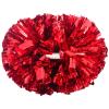 2 Pack Cheerleading Pom Poms with Handle, Metallic Foil Cheer Pom Poms, Cheerleader Pom Poms for Sports Party Dance Team Cheering Squad Spirit Kids Adult, Red view 1