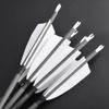 ZSHJGJR 34 Archery Carbon Arrows Hunting Arrows with 4 Turkey Feathers Targeting Practice Arrows Spine 400 for Compound & Recurve & Traditional Bow 6/12pcs (12pcs + Arrow Quiver, White) view 2