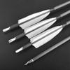 ZSHJGJR 34 Archery Carbon Arrows Hunting Arrows with 4 Turkey Feathers Targeting Practice Arrows Spine 400 for Compound & Recurve & Traditional Bow 6/12pcs (12pcs + Arrow Quiver, White) view 4