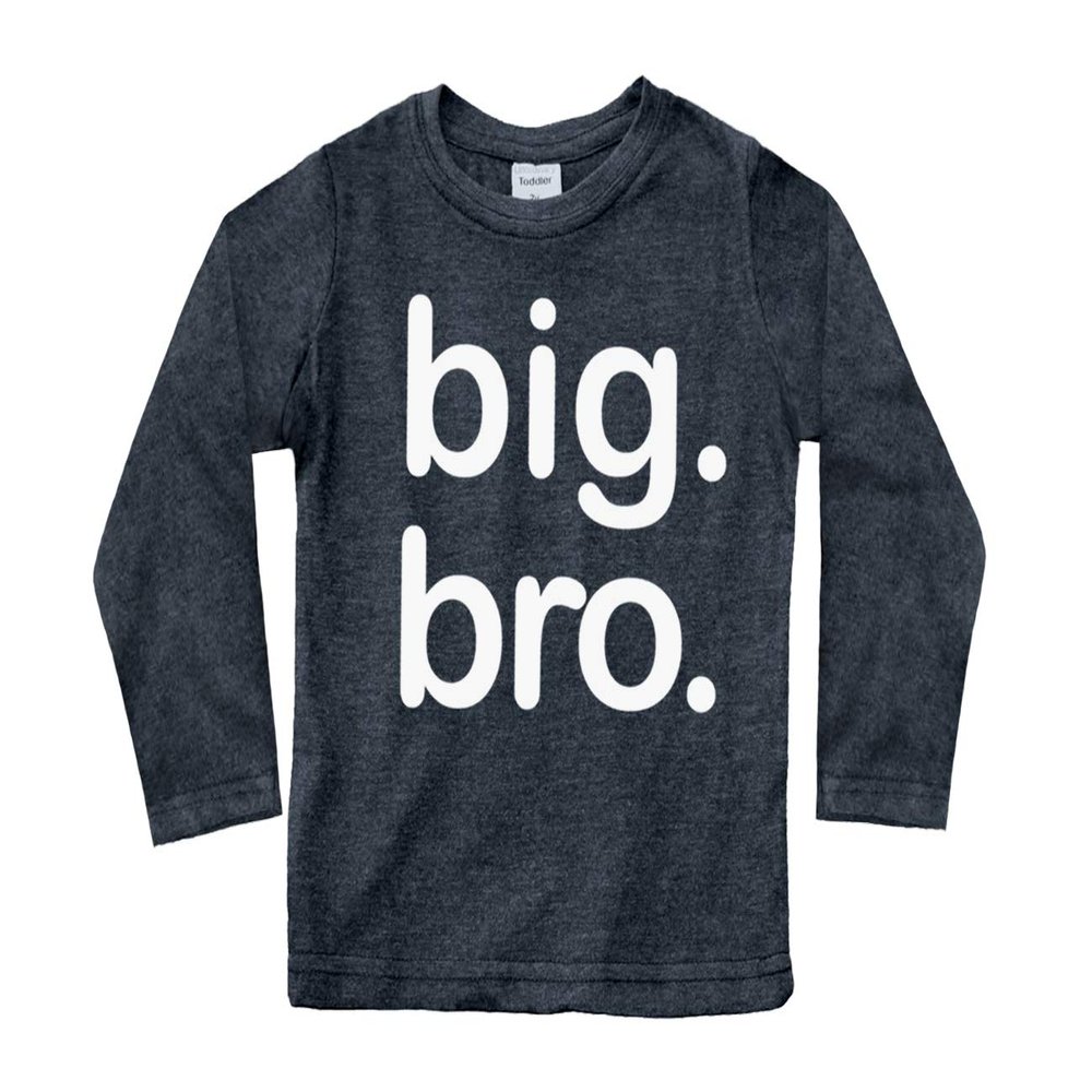 Big bro Shirt boy Big Brother Announcement Shirt for Baby Boys Toddler Promoted to (Charcoal Black - Long Sleeve, 10 Years)