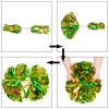 2 Pack Cheerleading Pom Poms with Handle, Metallic Foil Cheer Pom Poms, Cheerleader Pom Poms for Sports Party Dance Team Cheering Squad Spirit Kids Adult, Green and Gold view 4