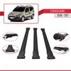 Compatible with Citroen Nemo 3 (225) 2008-2017 Fly Model Car Roof Rack Cross Bar Black Aluminium 3 Bars view 3