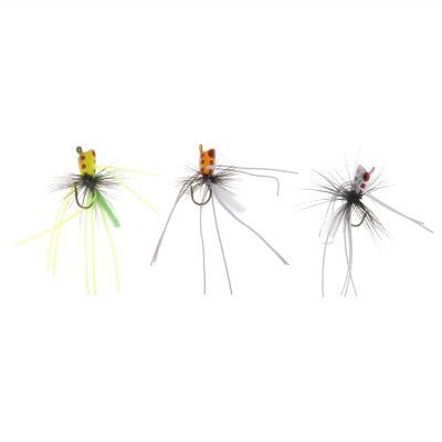 YUNSI Baites and Attactants 1 Piece Popper Flies Fly Hook Trout Bass Popper Fly Floating Fishing Lures for Fishing (Color : Bright Yellow)