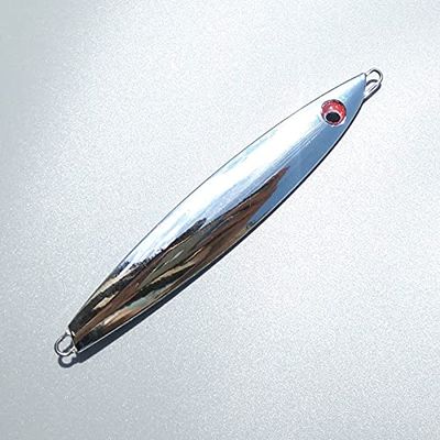 YUNSI Baites and Attactants 1pc 40g/60g/80g/100g/120g/150g Luminous Jig Glow Silver with 3D Eyes Lead Fish Lead Jig Knife Jig for Fishing (Color : Coral Red, Size : 150g)