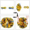 2 Pack Cheerleading Pom Poms with Handle, Metallic Foil Cheer Pom Poms, Cheerleader Pom Poms for Sports Party Dance Team Cheering Squad Spirit Kids Adult, Blue and Gold view 4