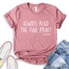 ROKO CLOTHING Always Read The Fine Print Im Pregnancy Shirt Short Sleeve Funny Pregnancy Shirts for Women view 1