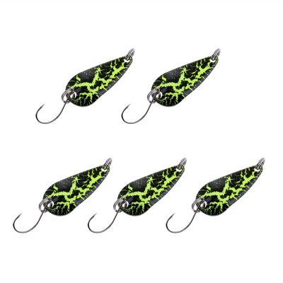 HangFuture 5Pcs Paillette Spoon Sequin Bait Metal Fishing Lure with Single Hook Spinner Fishing Lures for Fishing(Black)