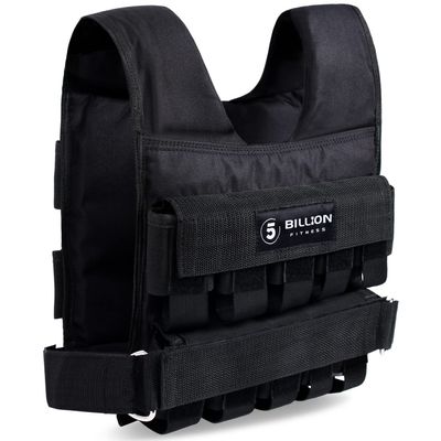 Adjustable Weighted Vest 0-44lbs,5BILLION Weight Vest with Solid Bar Weights,Body Weight Vest for Men Women,Strength Training Workout Vest for Running Pushups Squats,Pockets On the Back and Front