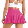 Betaven Pleated Tennis Skirts for Women with Pockets Build in Shorts Golf Skort High Waisted Athletic Running Activewear,A-Rose Pink,X-Large view 1