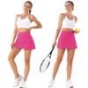 Betaven Pleated Tennis Skirts for Women with Pockets Build in Shorts Golf Skort High Waisted Athletic Running Activewear,A-Rose Pink,X-Large view 2