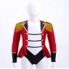 Agoky Girls Circus Ringleader Costume Long Sleeve Button Ringmaster Jumpsuit Tassel Dance Leotard Halloween Fancy Dress Up Red 14 Years view 3