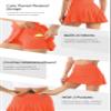 Betaven Pleated Tennis Skirts for Women with Pockets Build in Shorts Golf Skort High Waisted Athletic Running Activewear,A-Orange,XX-Large view 3