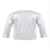 FEESHOW Kids Girls Shiny Metallic T-Shirt Long Sleeve Loose T-Shirt for Stage Performance Costume Jazz Hip Hop Dancewear Silver 7-8 Years view 2