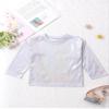 FEESHOW Kids Girls Shiny Metallic T-Shirt Long Sleeve Loose T-Shirt for Stage Performance Costume Jazz Hip Hop Dancewear Silver 7-8 Years view 3