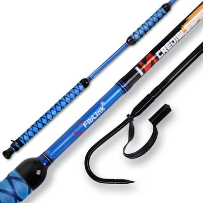 Fiblink Fishing Gaff Portable Fish Gaff with Stainless Steel Fishing Hook,Non-Slip Grip Handle and Fiberglass Shaft for Saltwater Offshore 3'/5'/6' (Length: 5')