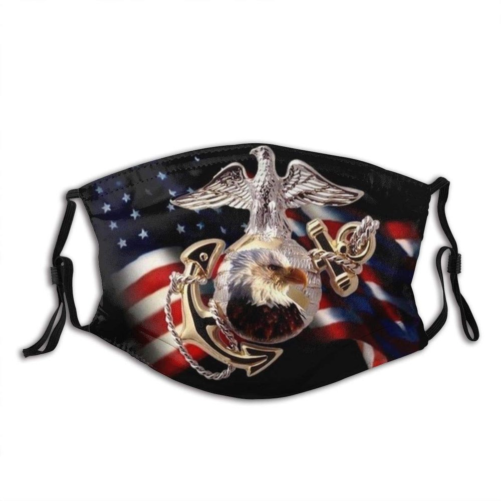 USA Flag Bald Eagle Mask,Reusable Face Masks Anti-Dust Wind Sun-Proof Fashion Breathable Unisex Mouth Cover