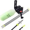 AMEYXGS 12 pcs Bowfishing Arrow and Bowfishing Reel Set Fishing Arrows with Broadheads and Safty Slides for Compound Bow and Recurve Bow Fishing Hunting (PRO Arrow+Reel) view 1