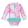 Yihuimin 0-24M Infant Baby Girls One-Piece Swimsuit Floral Printed Swimwear Ruffle Bathing Suit Rash Guard Pink 18-24 Months view 1
