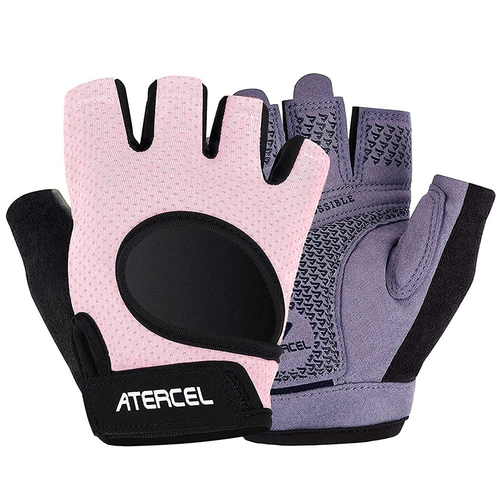 ATERCEL Weight Lifting Gloves Full Palm Protection, Workout Gloves for Gym, Cycling, Exercise, Breathable, Super Lightweight for Men and Women(Pink, X-Large)