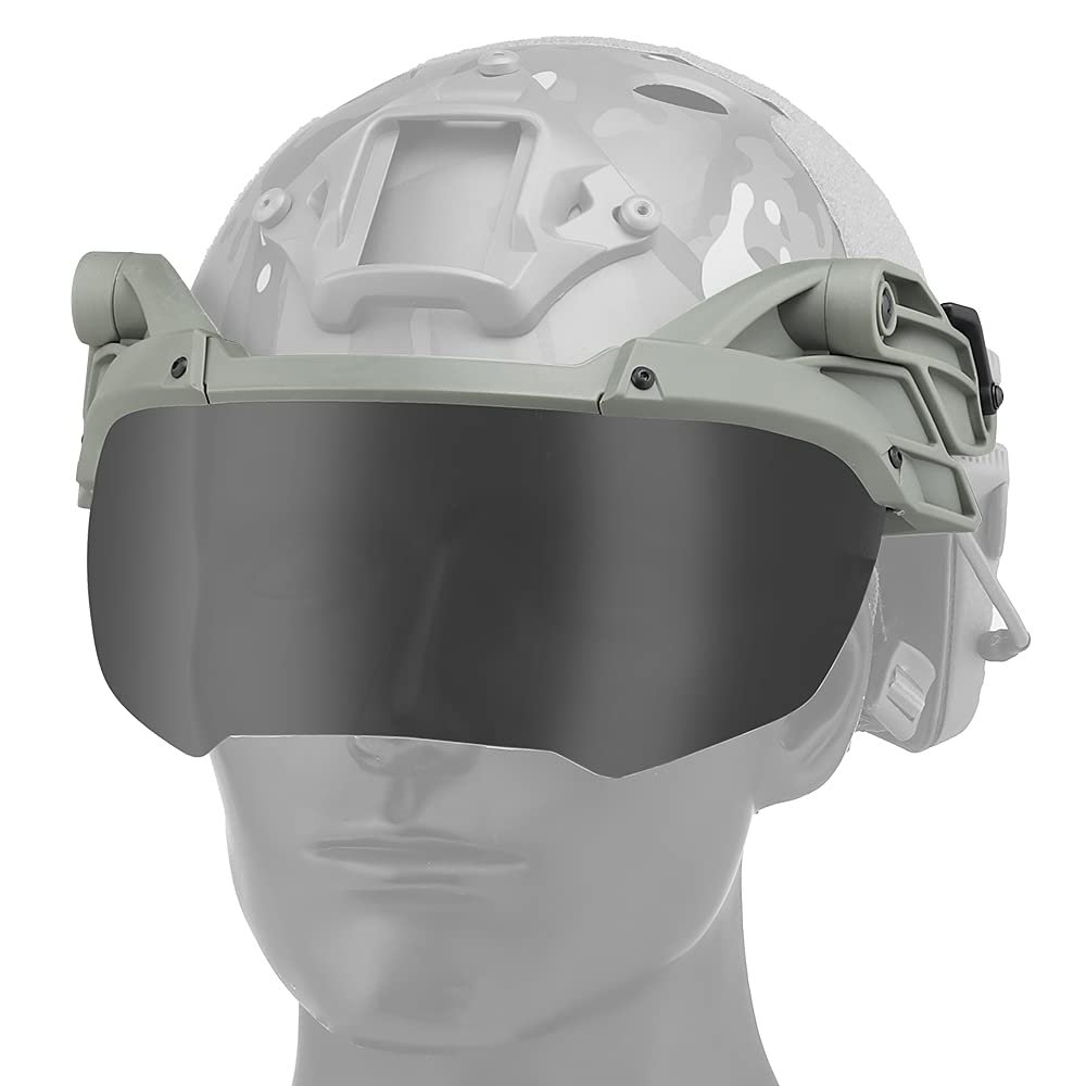 Can Be Quickly Connected to The Tactical Fast Helmet External Flip Goggles, Safety Goggles with 2-Color Lenses,Side ARC Rails