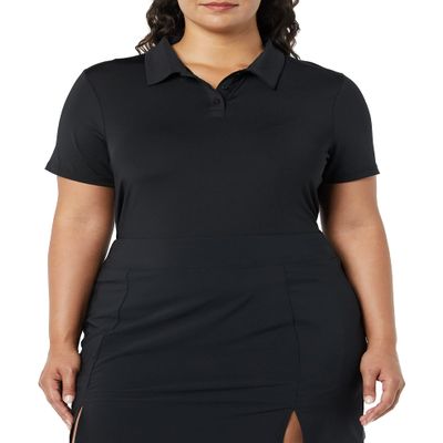 Amazon Essentials Women's Tech Stretch Tennis T-Shirt, Black, Medium